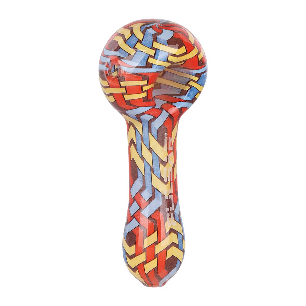 Pulsar Inside Print Glass Spoon Pipe | 4.75", BDD Wholesale