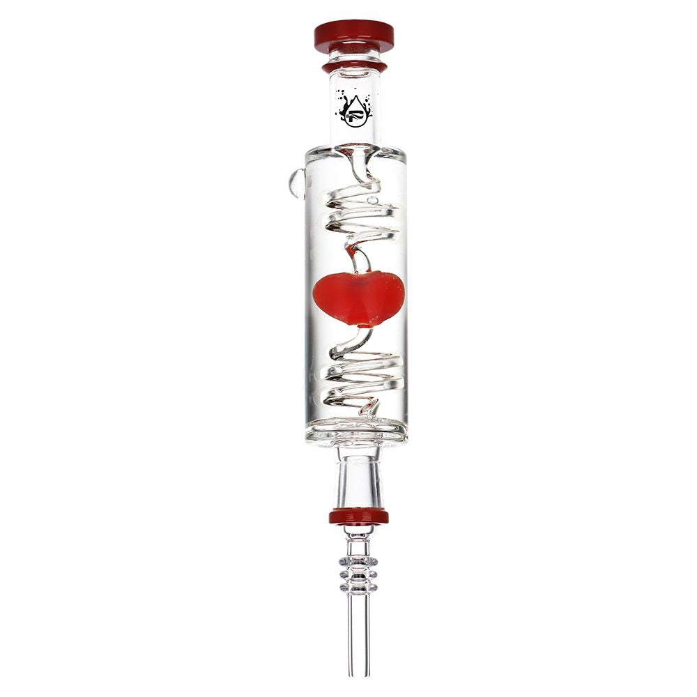 2PC SET - Pulsar Cool Down My Heart Glycerin Glass Dab Straw - 9.5" / Assorted Colors, BDD Wholesale