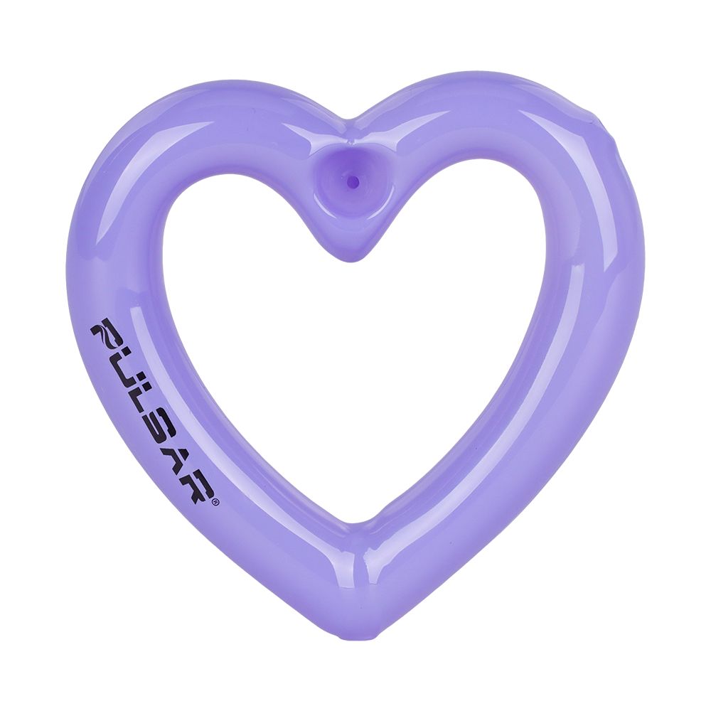 2PC SET - Pulsar Balloon Heart Glass Hand Pipe - 4.5" / Assorted Colors, BDD Wholesale