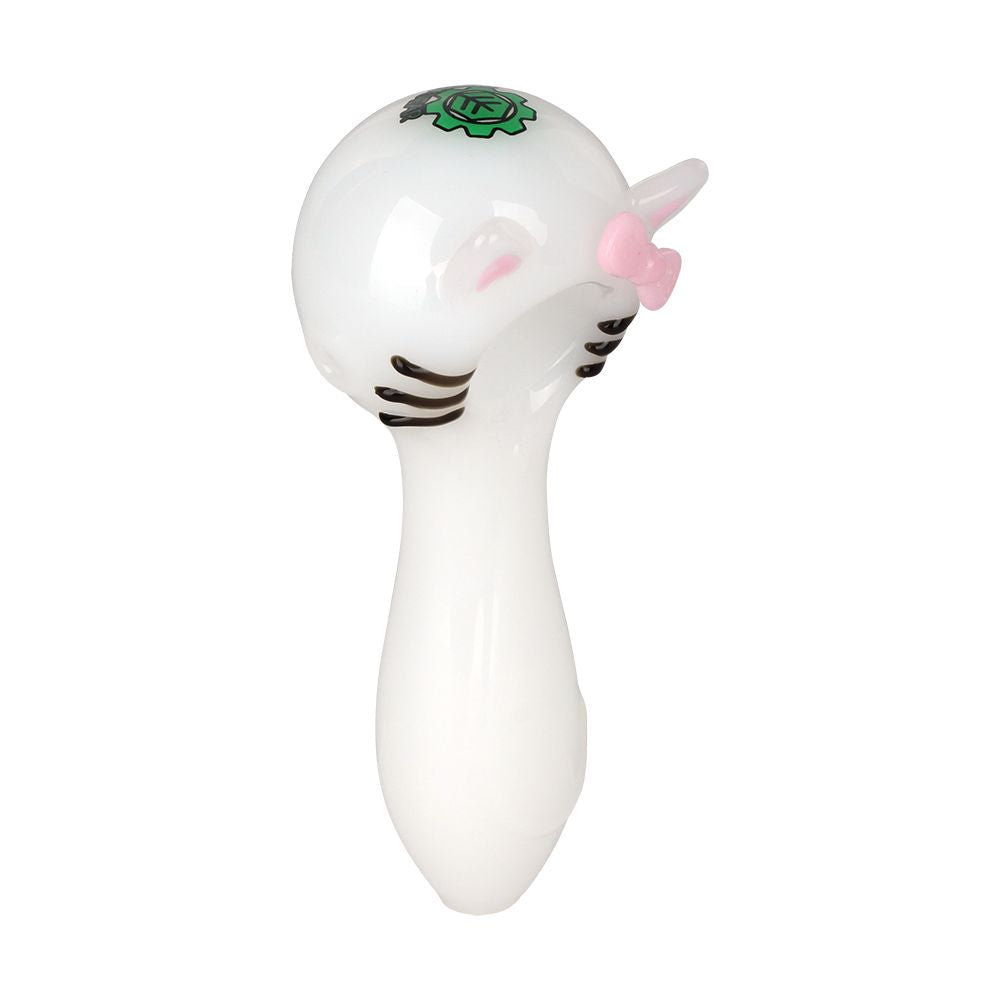 SeshGear Cute Kitty Glass Spoon Pipe - 4", BDD Wholesale