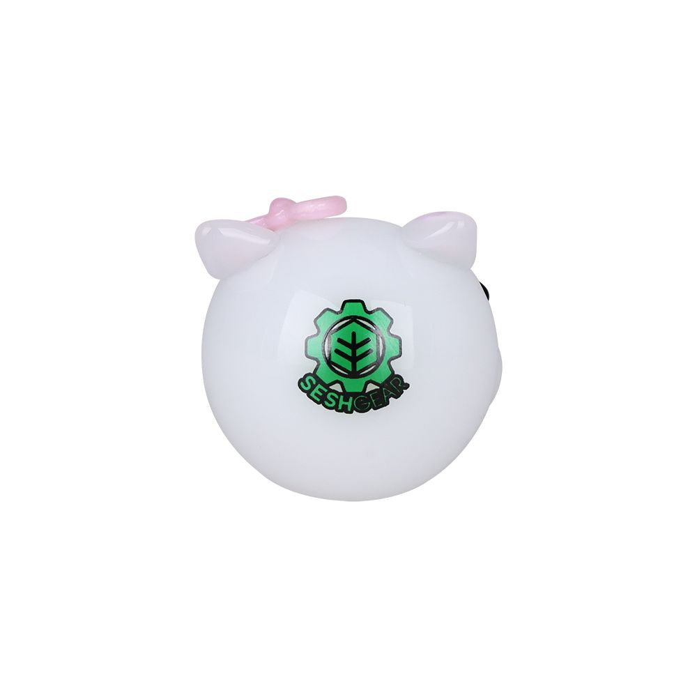 SeshGear Cute Kitty Glass Spoon Pipe - 4", BDD Wholesale