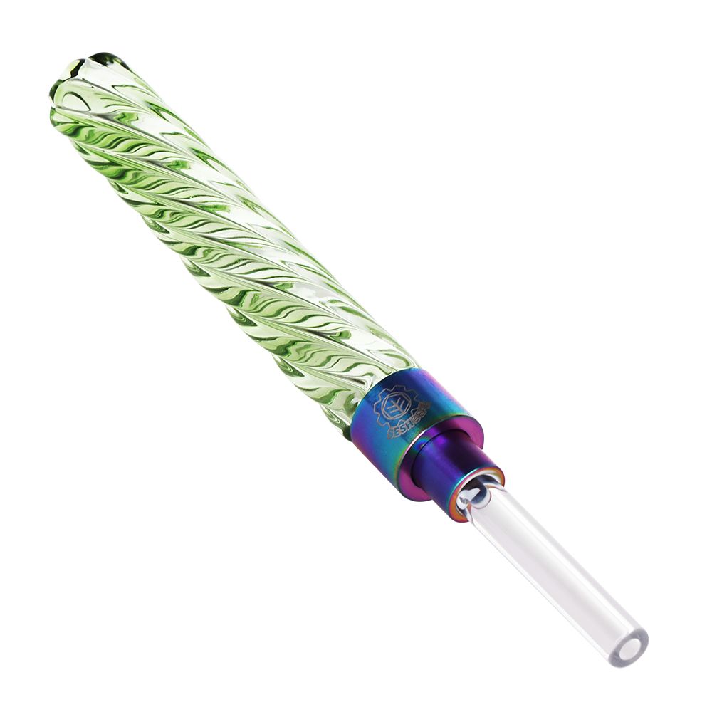 5CT BUNDLE - SeshGear Swirly Glass Dab Straws - 4.6" / Assorted Colors, BDD Wholesale