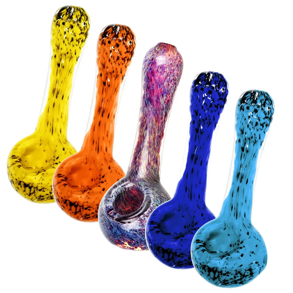 Pulsar Melting Color Fritted Spoon Pipe - 4.5" / Colors Vary, BDD Wholesale