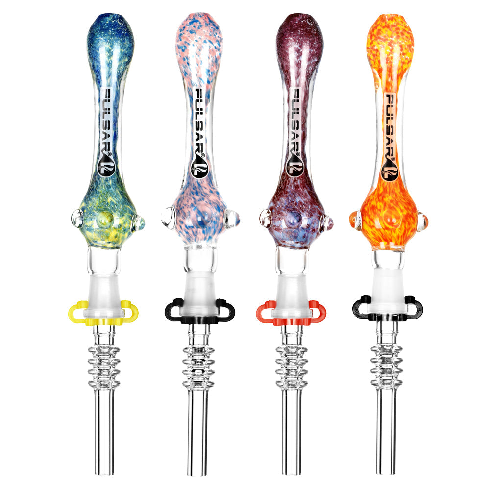 Pulsar Candy Frit Twist Dab Straw - 7.5"/Colors Vary, BDD Wholesale