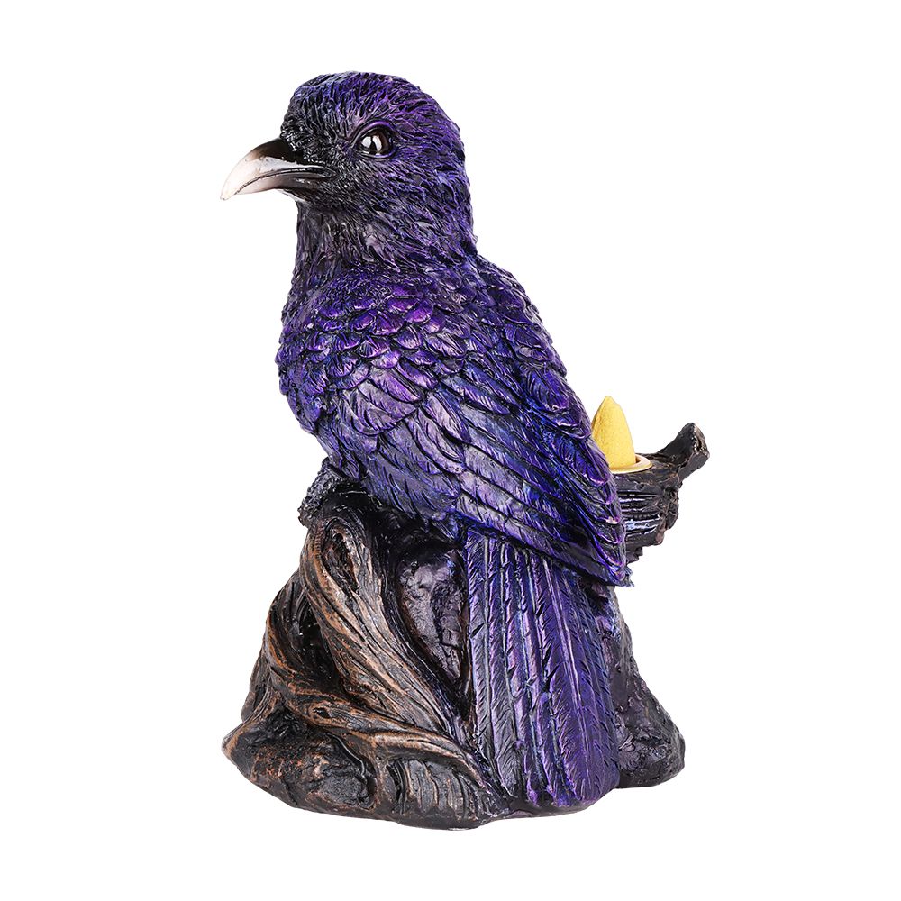 Quoth the Raven Back Flow Polyresin Incense Burner - 6.75" x 5.25", BDD Wholesale