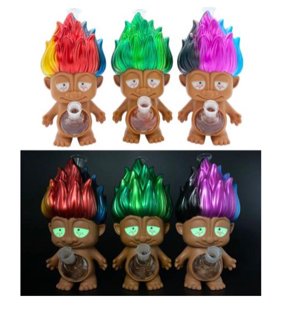 Glass Water Pipe - Fluffy Tot (12")