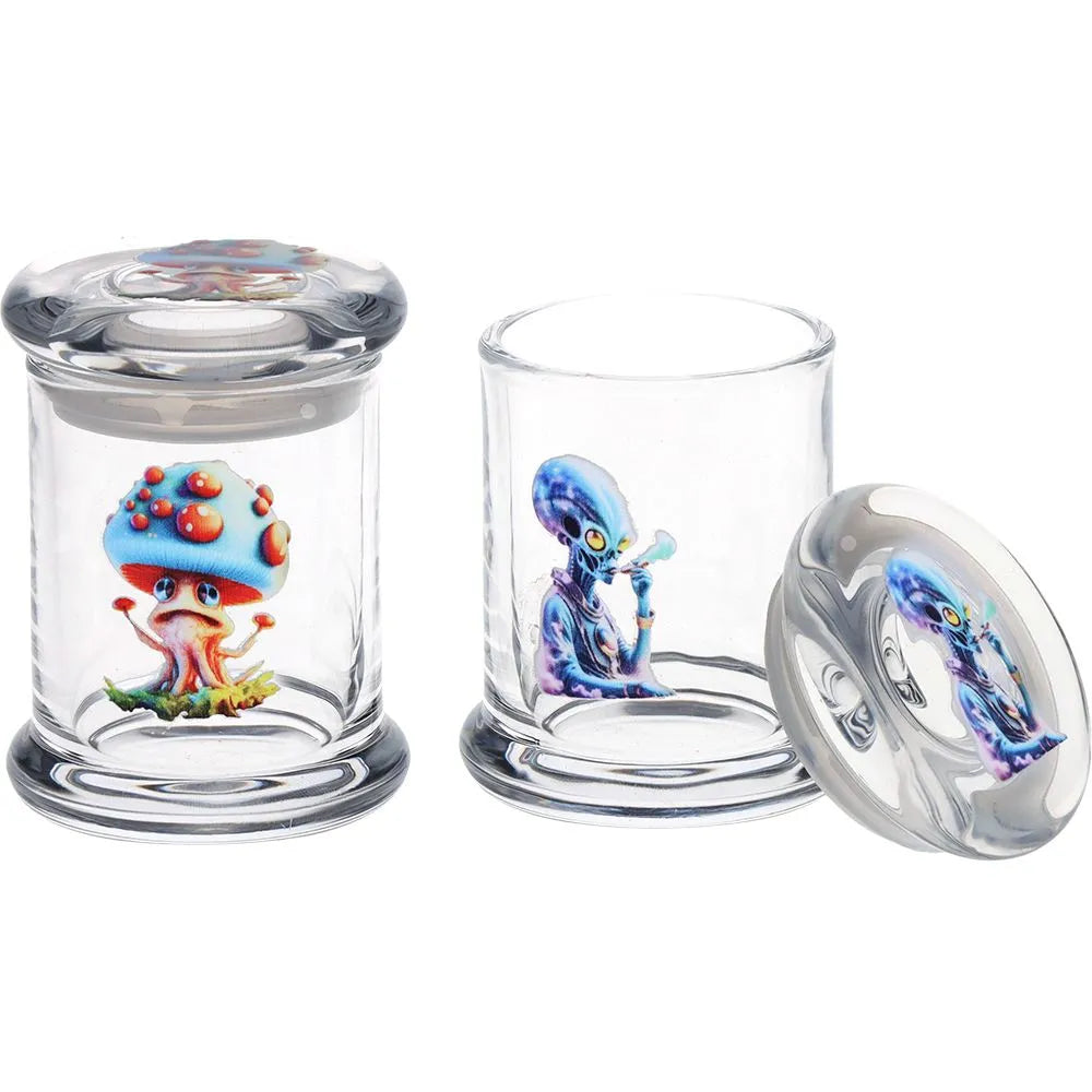 12CT DISPLAY - Bamboo Woods Trippedelic Glass Jar - 3" / Assorted Designs, BDD Wholesale
