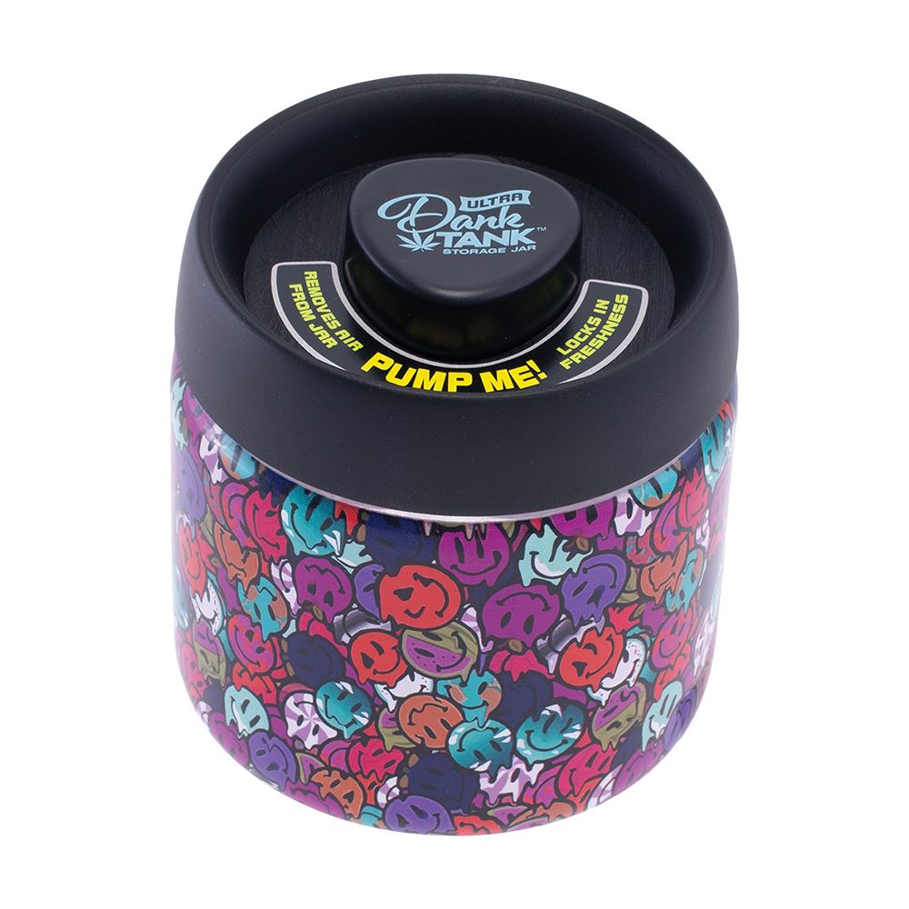 Fujima Dank Tank Vacuum Glass Jar - 4.2" / Melty Smiley, BDD Wholesale