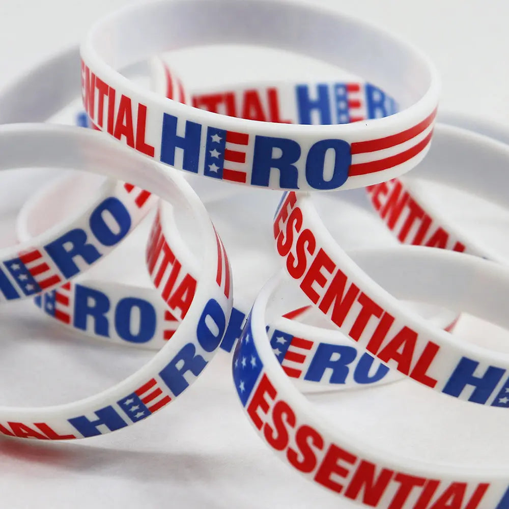 Patriotic Silicone Wristband Essential Hero - 24 Pieces Per Retail Ready Display KP4172 KIPP BROTHERS