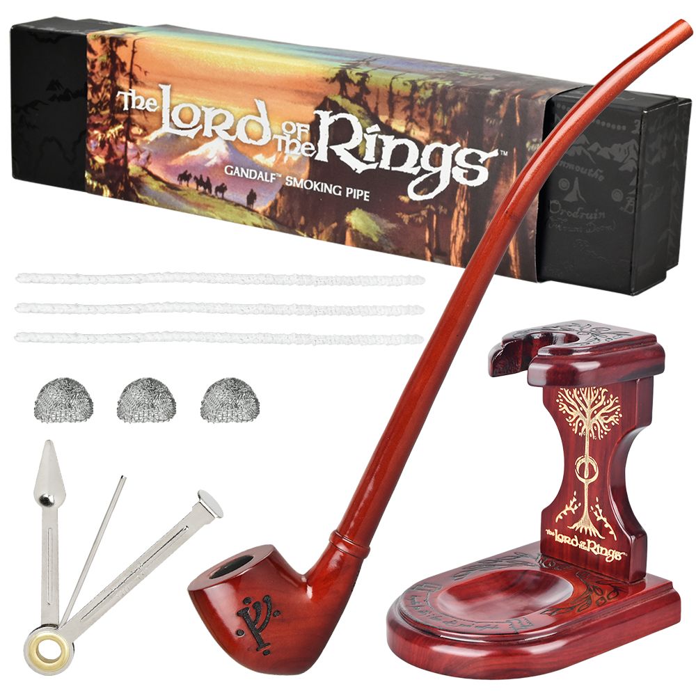 Pulsar Shire Pipes x LoTR GANDALF Pipe & MIDDLE-EARTH Pipe Stand Bundle - 12.5", BDD Wholesale