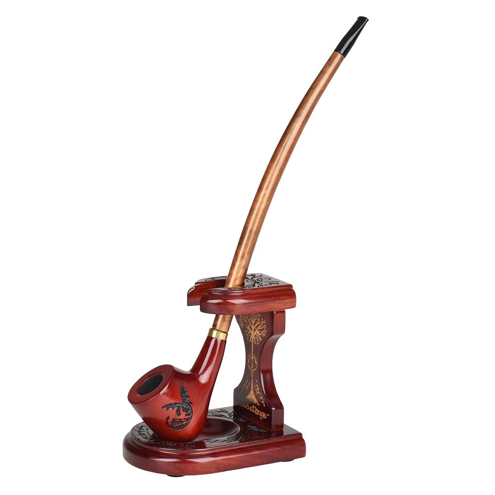 Pulsar Shire Pipes x LoTR SMAUG Pipe & MIDDLE-EARTH Pipe Stand Bundle - 11.5", BDD Wholesale