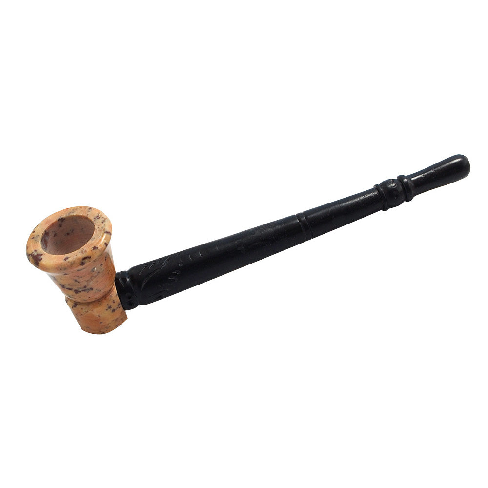 Stone Pipe w/ Wooden Stem, BDD Wholesale