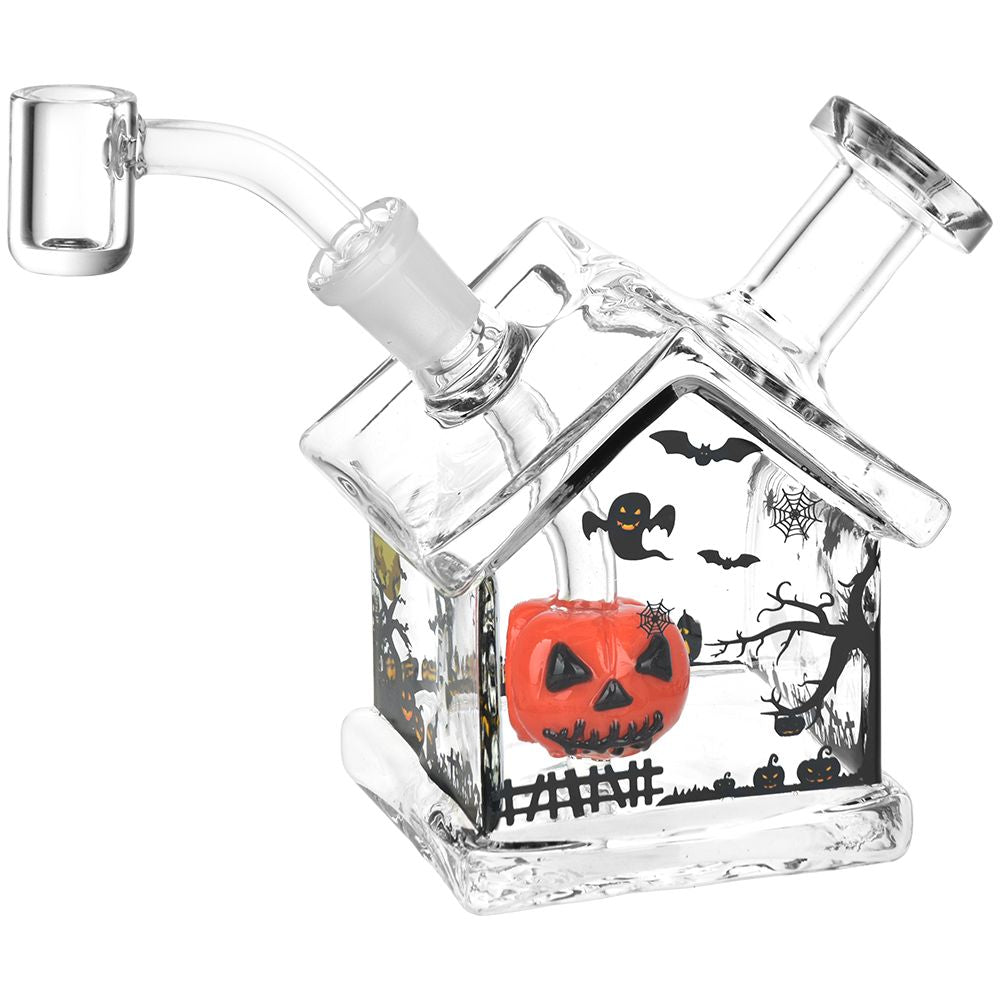 Halloween House Glass Dab Rig - 4.5" / 14mm F, BDD Wholesale