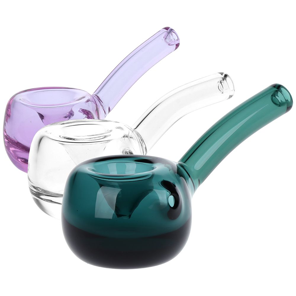 Elegant Bent Hammer Glass Hand Pipe - 4" / Colors Vary, BDD Wholesale