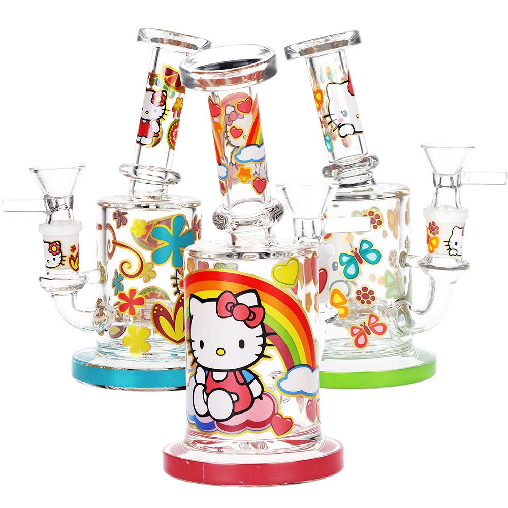 Salutations Kitty Glass Water Pipe | 6.25" | 14mm F, BDD Wholesale