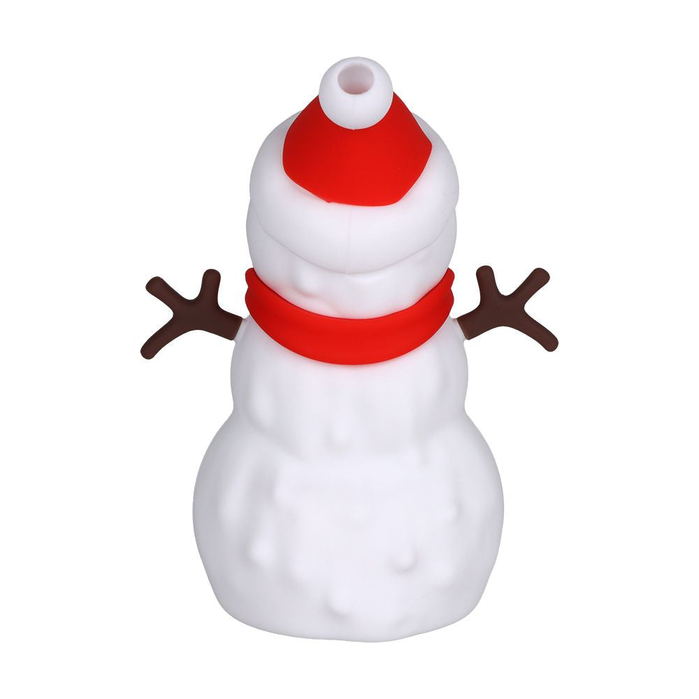 Snappy Snowman Silicone Water Pipe w Glass Bowl - 5.25" / 14mm F, BDD Wholesale