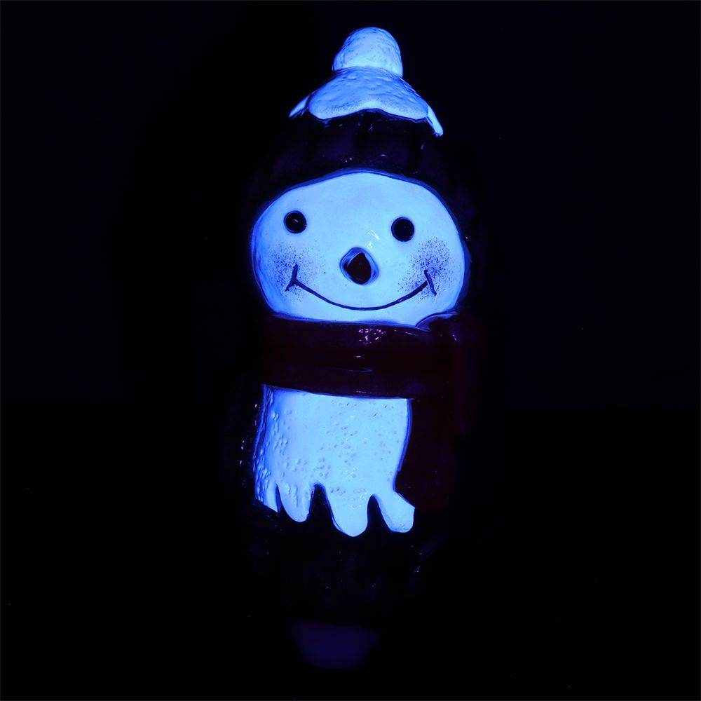 Snowman Enamel Resin Sculpted Glass Spoon Pipe - 6.25", BDD Wholesale