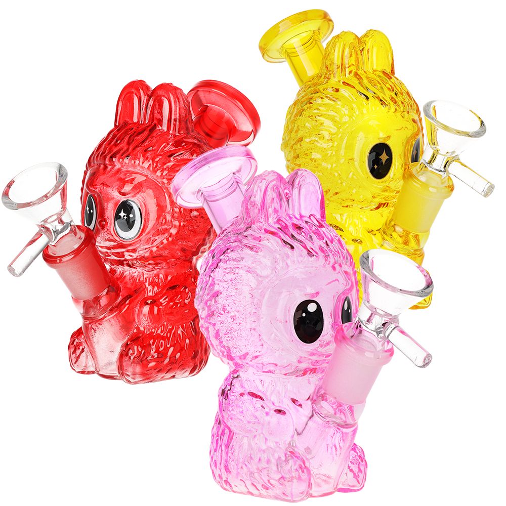 Funny Animal Glass Mini Water Pipe - 4.5" / 14mm F / Colors Vary, BDD Wholesale