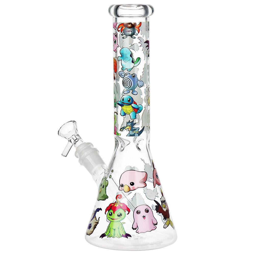 Pocket Monsters Beaker Glass Water Pipe - 10" / 14mm F, BDD Wholesale