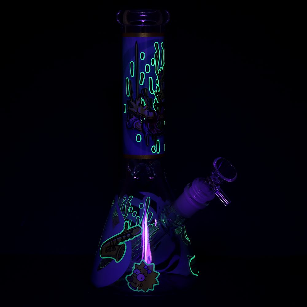 Don't Have A Cow Beaker Glass Water Pipe - 10" / 14mm F / Designs Vary, BDD Wholesale