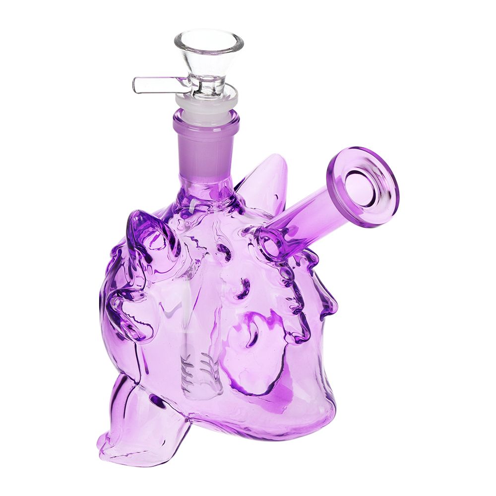Purple Pocket Monster Glass Water Pipe - 5.75" / 14mm F / "Ghost Type", BDD Wholesale