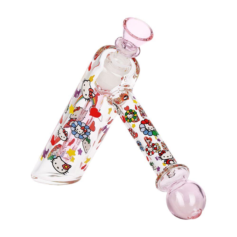 Happy Feels Kitty Glass Bubbler - 6" / 14mm F, BDD Wholesale