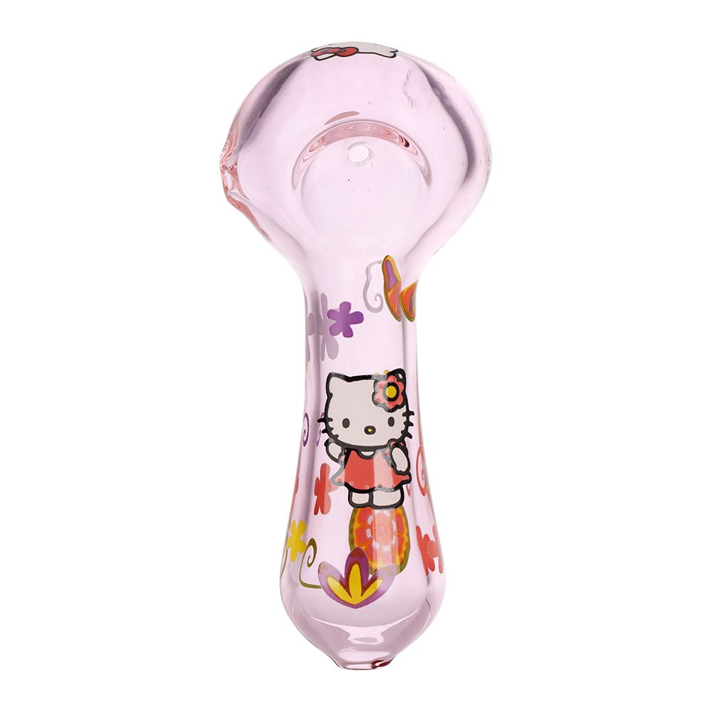 3CT BUNDLE - Cute Kitty Glass Spoon Pipe - 4.5" / Designs Vary, BDD Wholesale