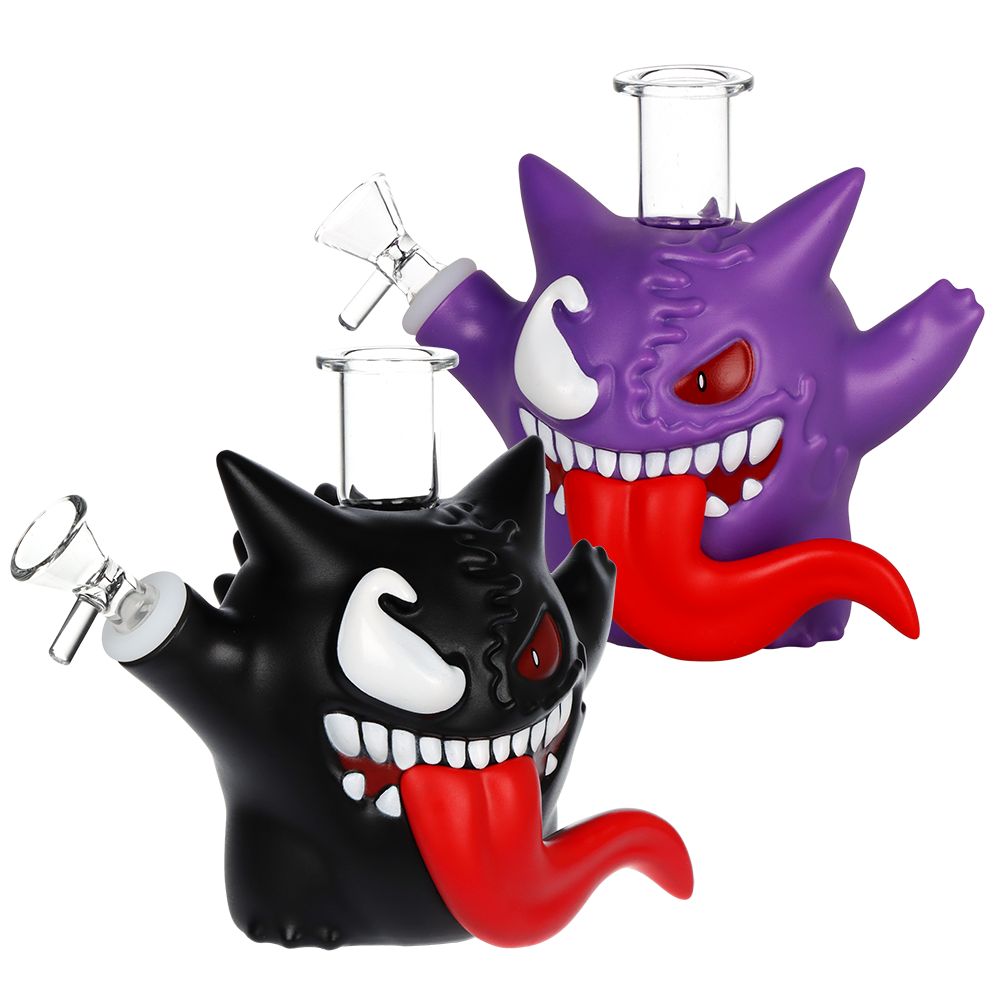 2CT BUNDLE - Symbiote Pocket Monster Vinyl Water Pipe - 5.8" /14mm F / Assorted Colors, BDD Wholesale