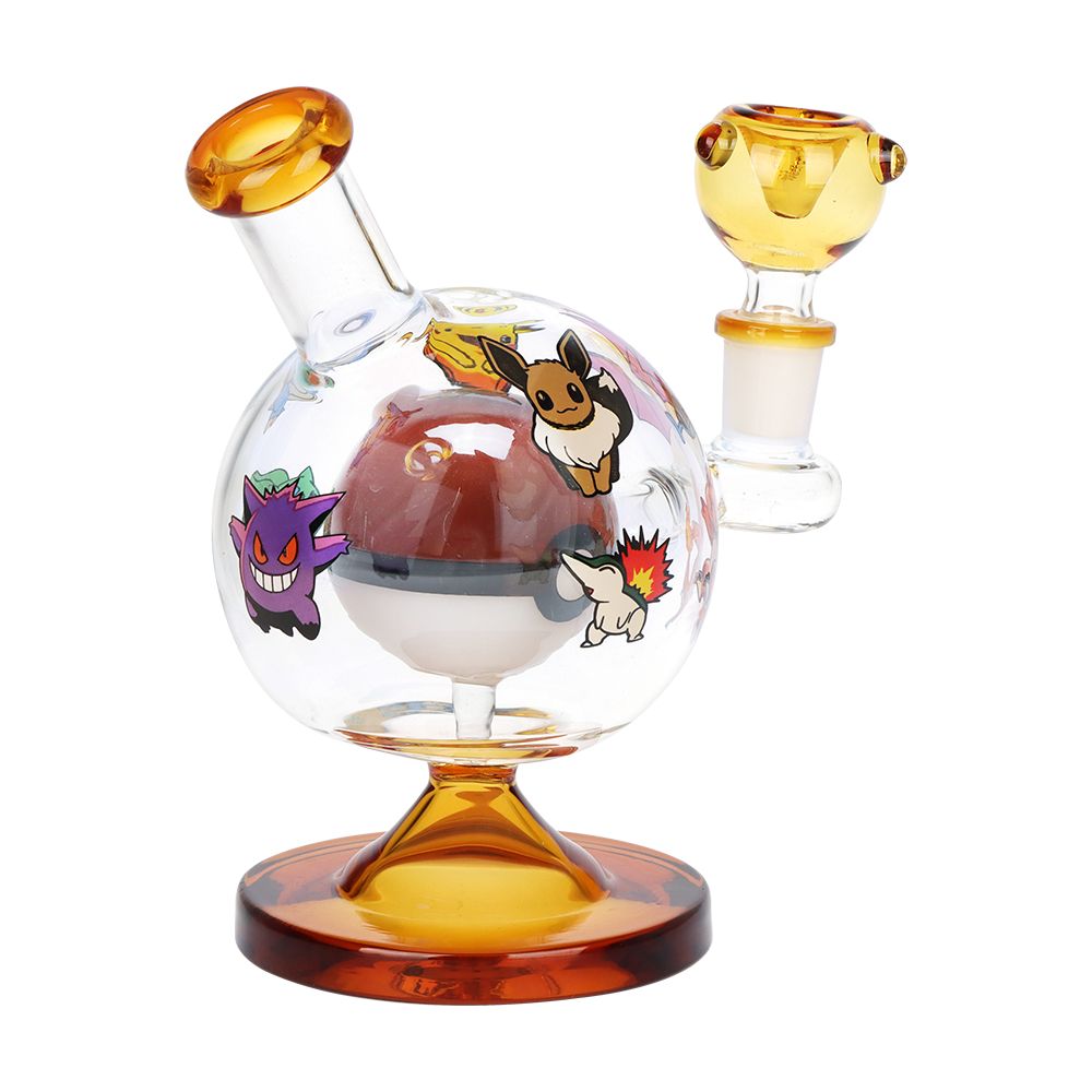 Playful Creatures Ball Glass Water Pipe - 6" / 14mm F, BDD Wholesale