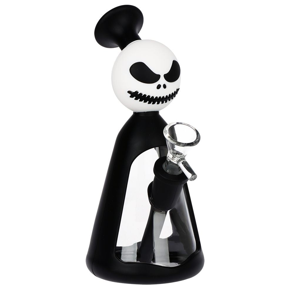 Nightmarish Silicone on Glass Water Pipe - 7.25" / 14mm F, BDD Wholesale