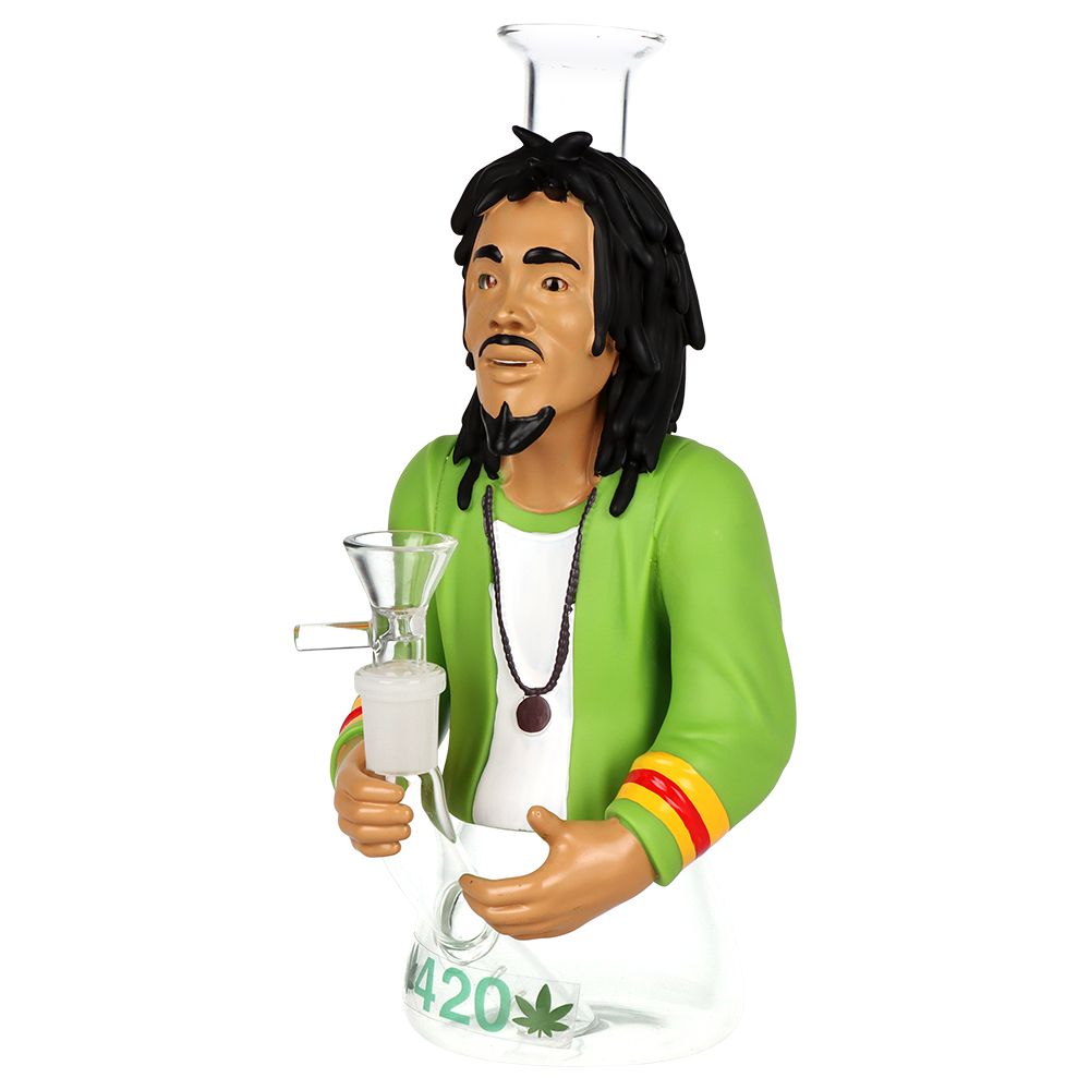 Reggae Legend Glass & Vinyl Water Pipe - 9" / 14mm F, BDD Wholesale