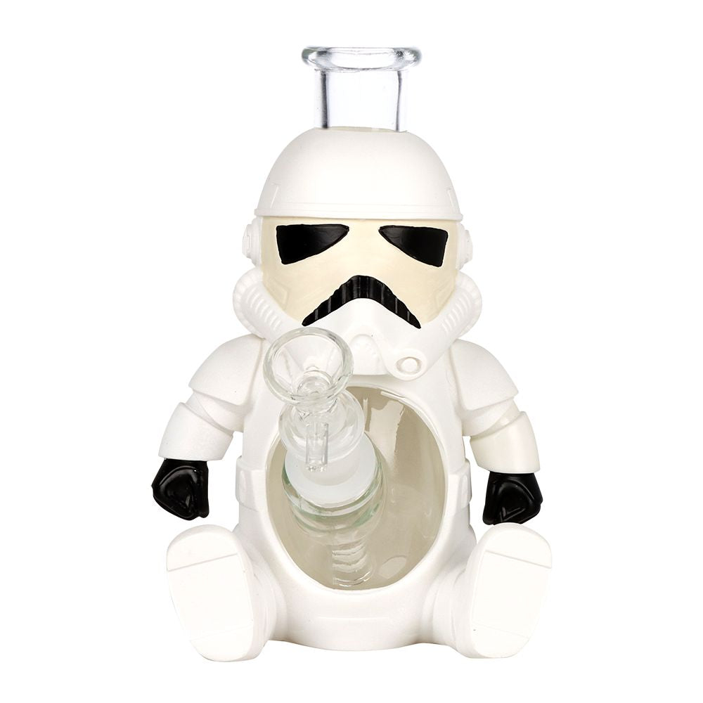 3CT BUNDLE - Smoke Trooper Glass & Vinyl Water Pipe - 7" / 14mm F, BDD Wholesale