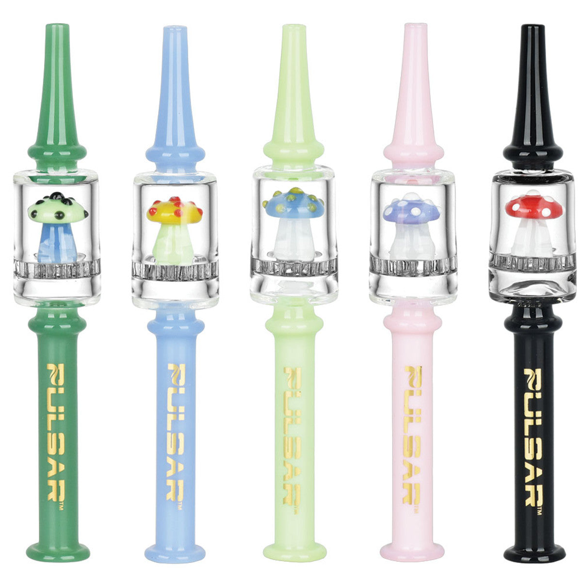 HP150 Pulsar Shroom Dab Straw w/ Honeycomb Filter | 6.25" | Colors Vary, BDD Wholesale