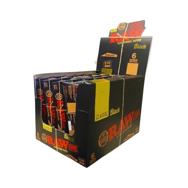 RAW - Black 1 1/4 Triangle Scoop Cones (6pk)