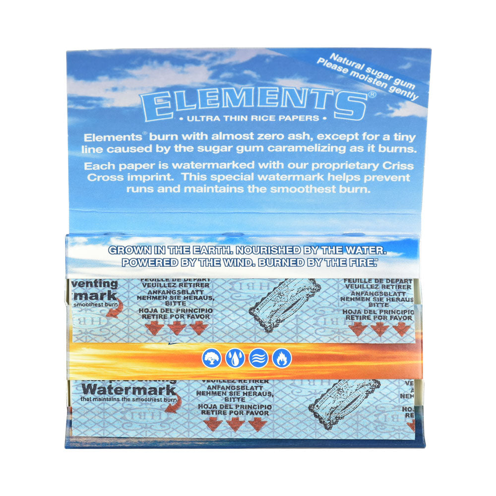 Elements Ultra Thin Single Wide Rice Rolling Papers, BDD Wholesale