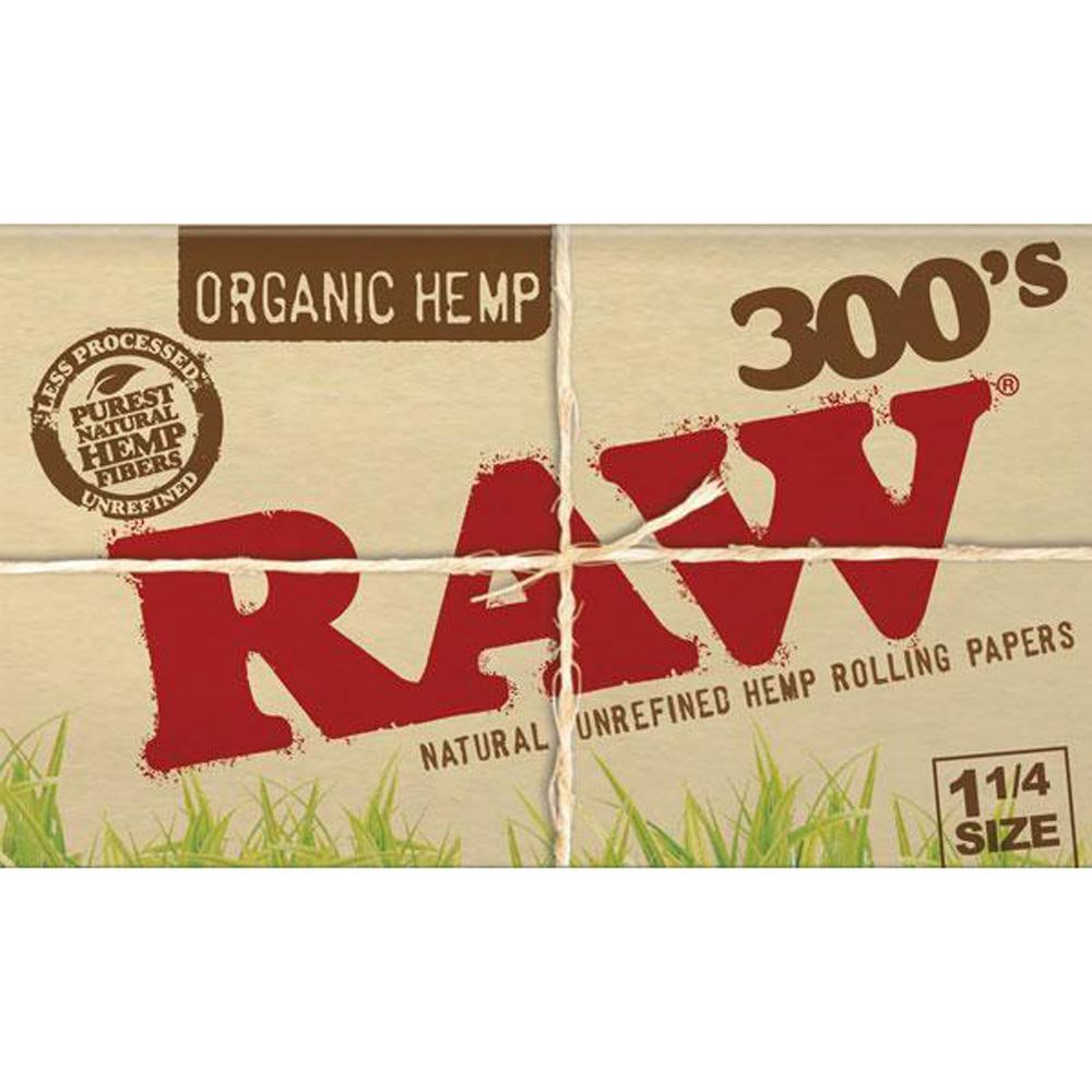 RAW Organic Hemp 300s 1 1/4 Inch Rolling Papers, BDD Wholesale