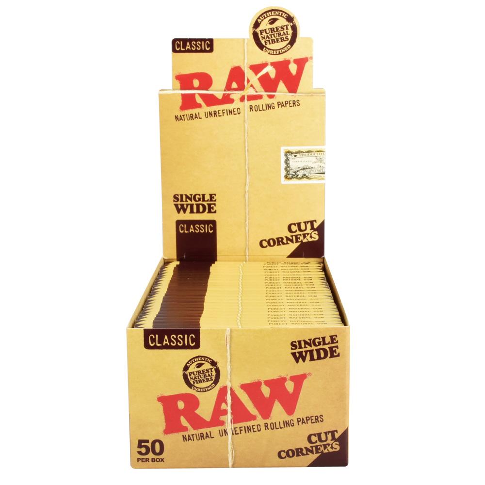 RAW Cut Corners Rolling Papers | Single Wide, BDD Wholesale
