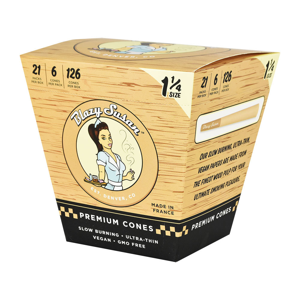 Blazy Susan Unbleached Pre-Rolled Cones | 21pc Display, BDD Wholesale
