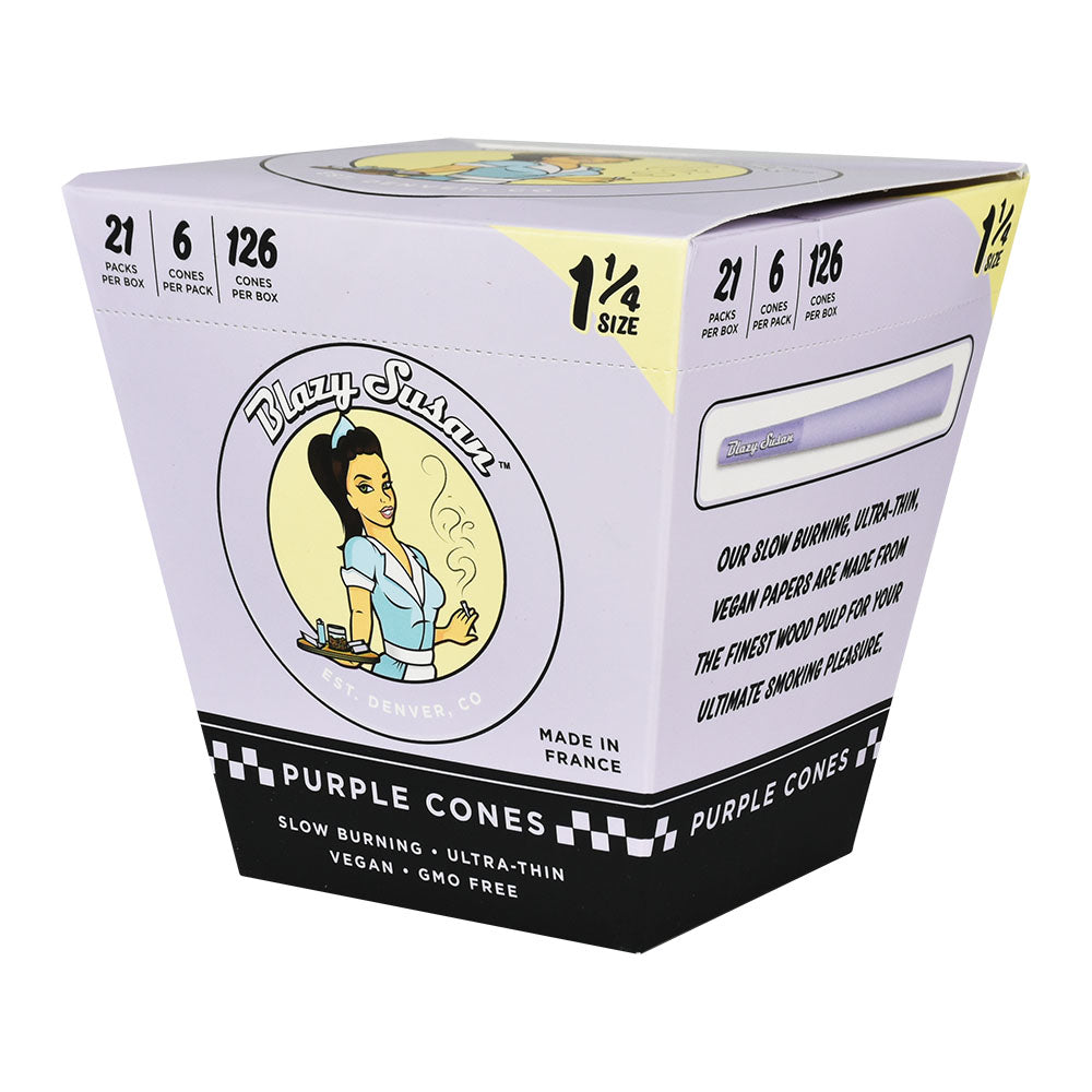 Blazy Susan Purple Pre-Rolled Cones | 21pc Display, BDD Wholesale