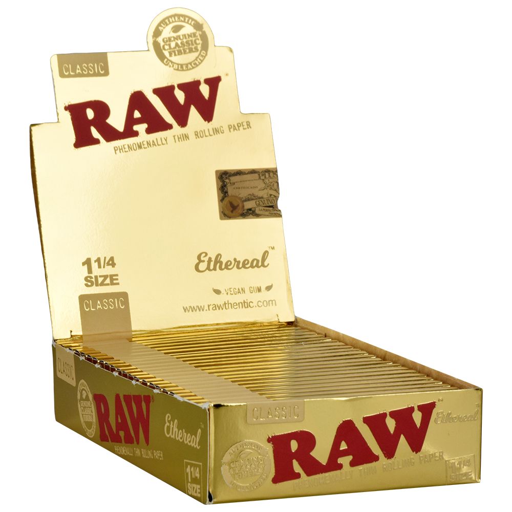 24CT DISPLAY - Raw Ethereal Rolling Papers - Classic / 50pc / 1 1/4", BDD Wholesale