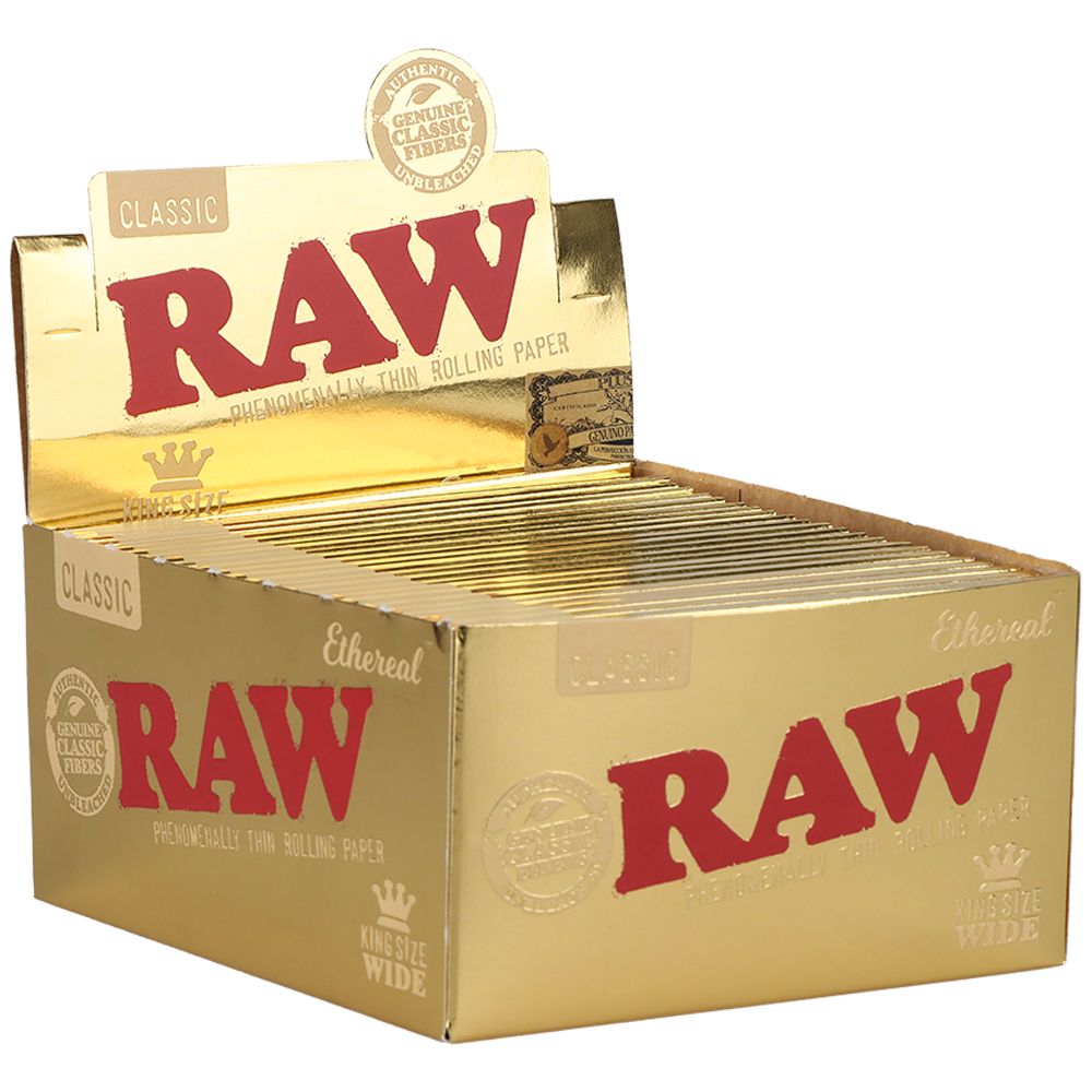 24CT DISPLAY - Raw Ethereal Rolling Papers - Classic / 50pc / 1 1/4", BDD Wholesale