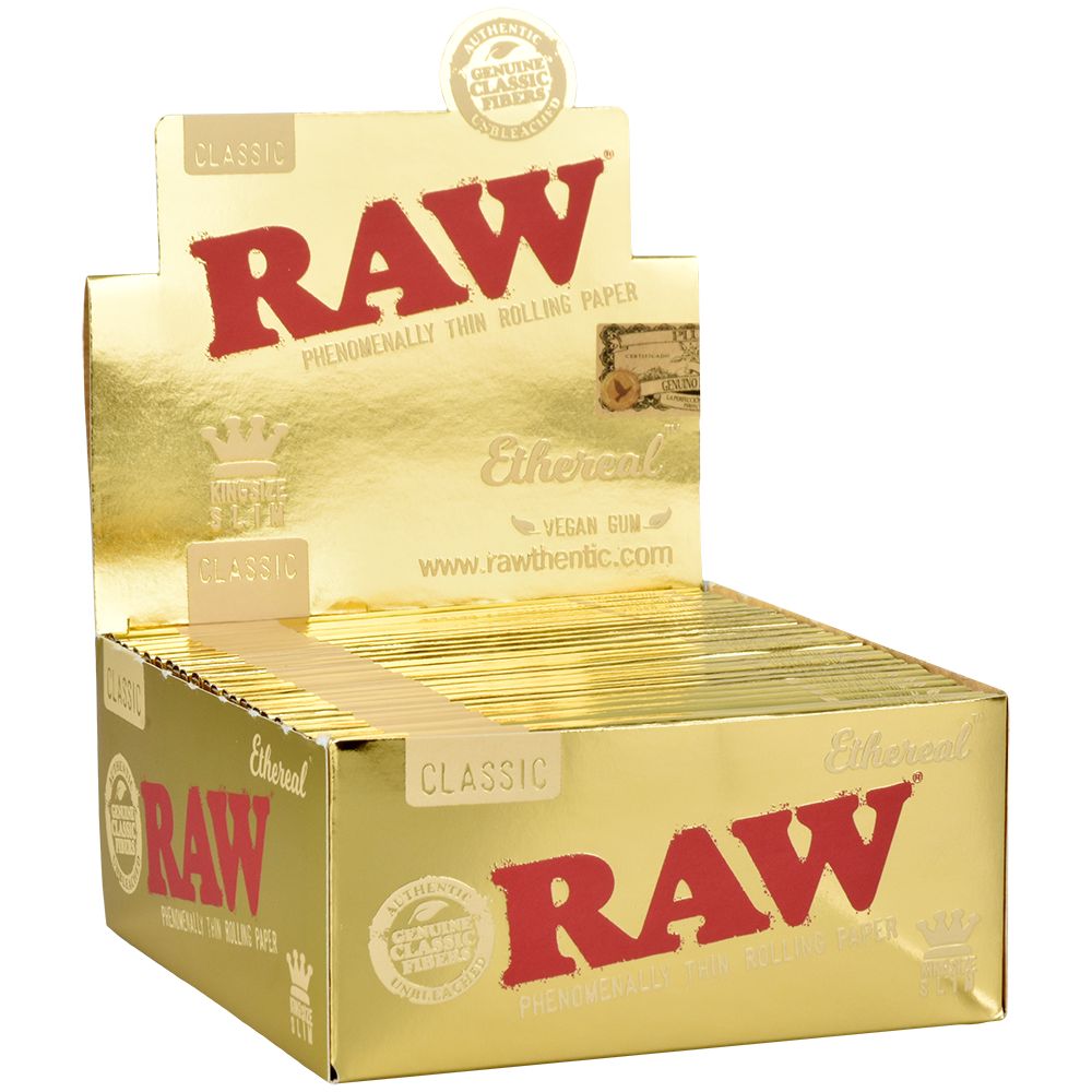 50CT DISPLAY - Raw Ethereal Rolling Papers - Classic / 32pc / King Size Slim, BDD Wholesale