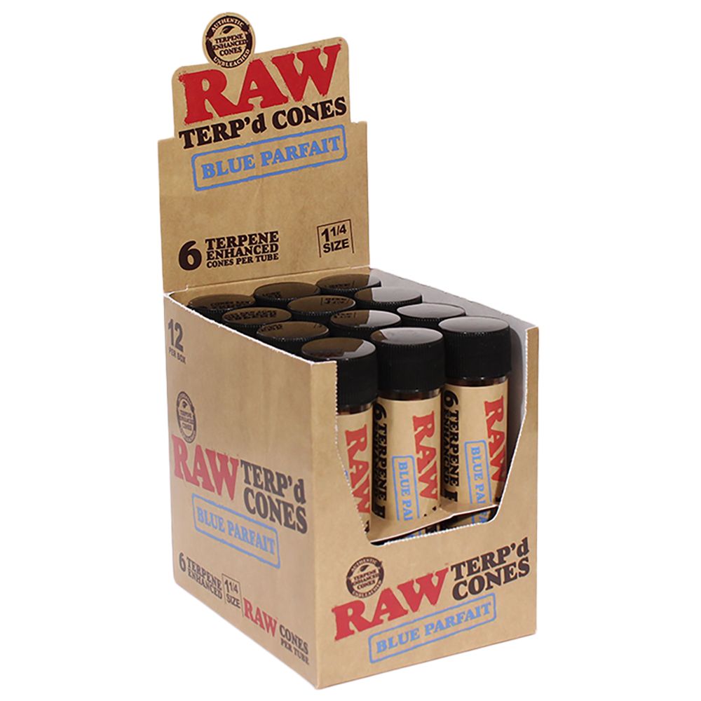 RAW TERP'd Cones | 1 1/4 | 6pc | 12pk Display, BDD Wholesale