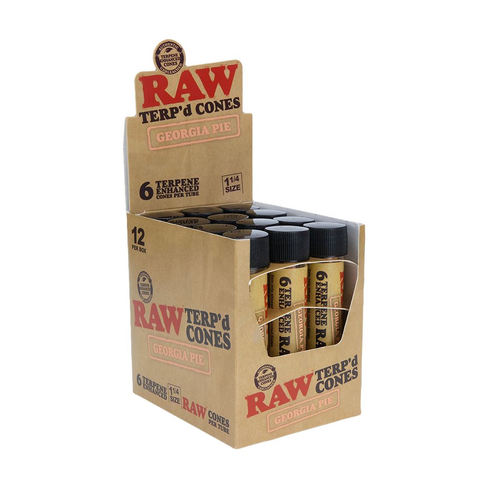 RAW TERP'd Cones | 1 1/4 | 6pc | 12pk Display, BDD Wholesale