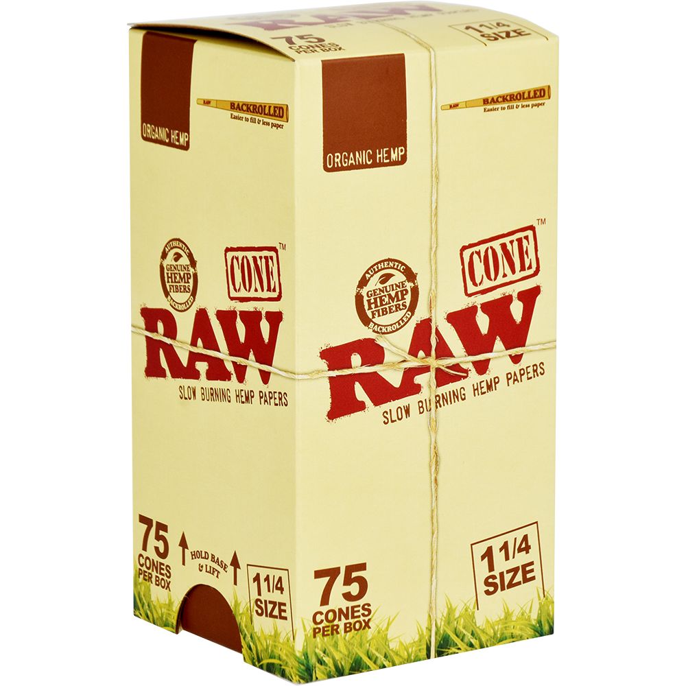 75PC Box - RAW Organic Hemp Cones - 1 1/4", BDD Wholesale