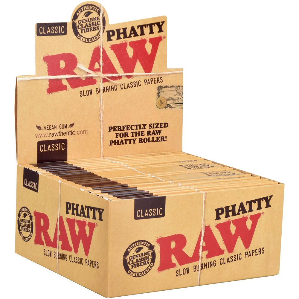 24PK DISPLAY - RAW Classic Rolling Papers - Phatty / 32pc, BDD Wholesale