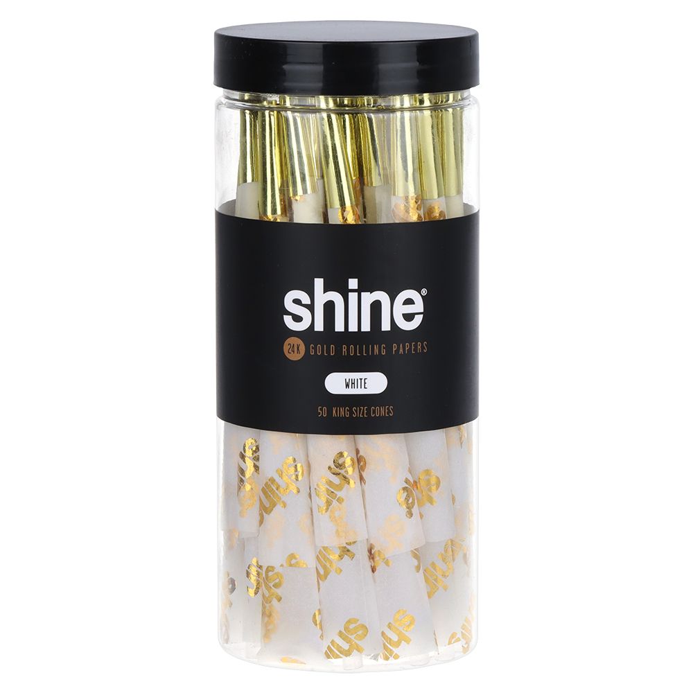 Shine 24K Gold Pre-Rolled Cones | King Size | 50pc Jar, BDD Wholesale