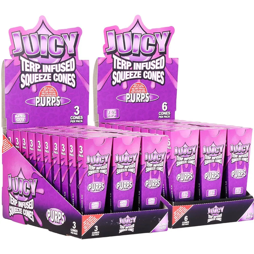 Juicy Terp Infused Squeeze Cones | Purps | 30pk Display, BDD Wholesale
