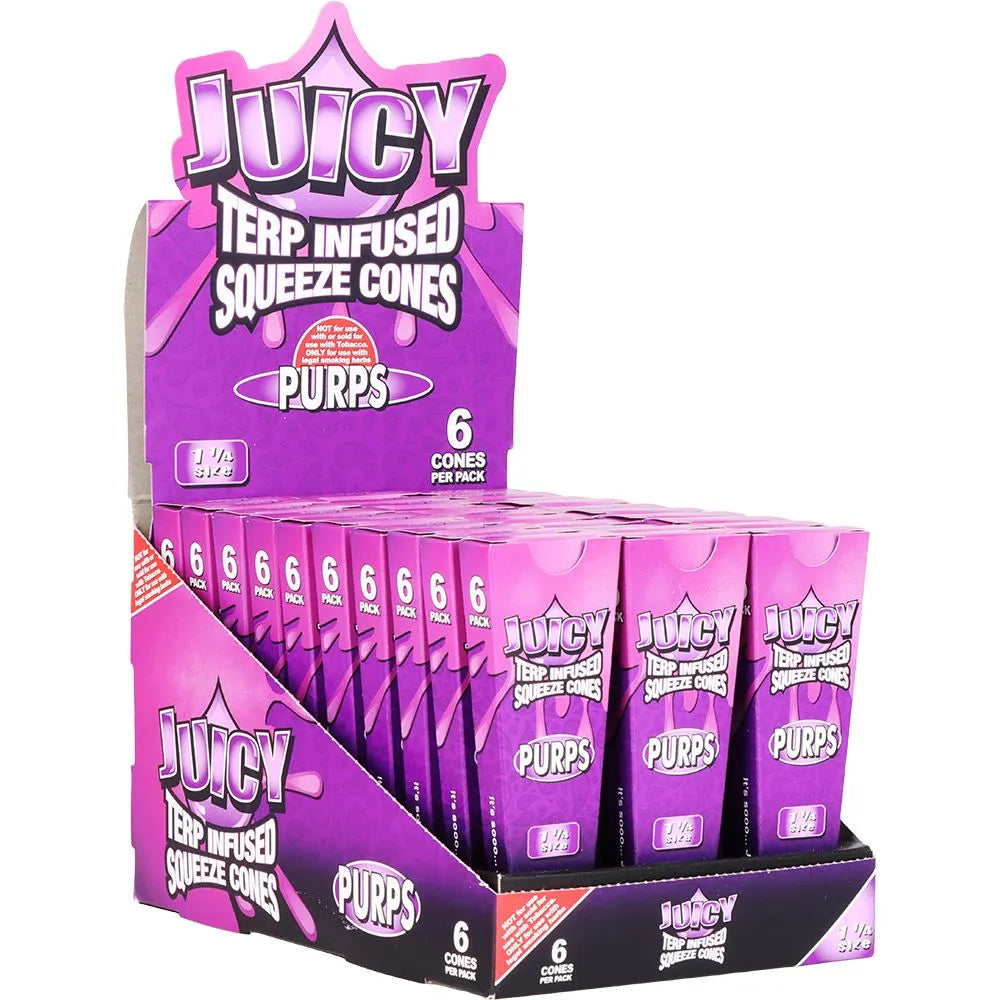 Juicy Terp Infused Squeeze Cones | Purps | 30pk Display, BDD Wholesale