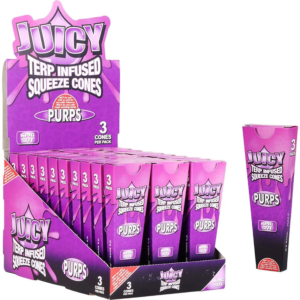 Juicy Terp Infused Squeeze Cones | Purps | 30pk Display, BDD Wholesale